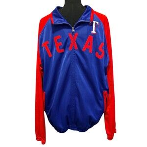Texas Rangers Baseball Full Zip Up Jacket Size Large